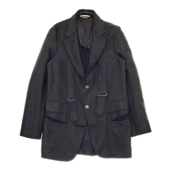 COMME des GARCONS HOMME PLUS 変形 バックルベルト ポリ縮絨  PE-J064 ジャケット AD2019 ブラック メンズ コムデギャルソンオムプリュス【中古】5-0406M∞