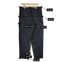 MARGARET HOWELL 578-2143001 WOOL COTTON TWILL TROUSERS パンツ 22SS 濃紺 ネイビー レディース マーガレットハウエル【中古】5-0917T∞