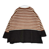 45R/45rpm 縮絨ニットのビッグチュニック 定価42900円 5115027 ウール ボーダー チュニック ブラウン アイボリー レディース フォーティーファイブアールピーエム【中古】5-1104T△