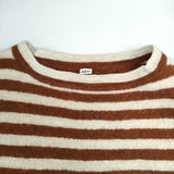 45R/45rpm 縮絨ニットのビッグチュニック 定価42900円 5115027 ウール ボーダー チュニック ブラウン アイボリー レディース フォーティーファイブアールピーエム【中古】5-1104T△