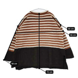 45R/45rpm 縮絨ニットのビッグチュニック 定価42900円 5115027 ウール ボーダー チュニック ブラウン アイボリー レディース フォーティーファイブアールピーエム【中古】5-1104T△