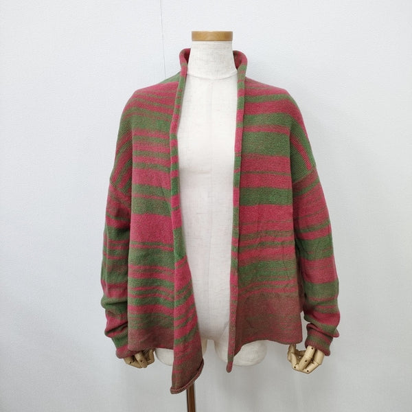 DANIELA GREGIS ウール カーディガン ピンク グリーン レディース ダニエラグレジス【中古】5-1125T◎