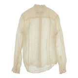 Paul Harnden ウール100％ シワ加工 サイズS 英国製 シアー ブラウス シャツ アイボリー レディース ポールハーデン【中古】5-1104T△