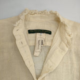 Paul Harnden ウール100％ シワ加工 サイズS 英国製 シアー ブラウス シャツ アイボリー レディース ポールハーデン【中古】5-1104T△