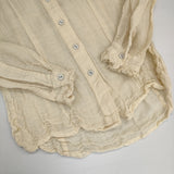 Paul Harnden ウール100％ シワ加工 サイズS 英国製 シアー ブラウス シャツ アイボリー レディース ポールハーデン【中古】5-1104T△