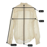 Paul Harnden ウール100％ シワ加工 サイズS 英国製 シアー ブラウス シャツ アイボリー レディース ポールハーデン【中古】5-1104T△