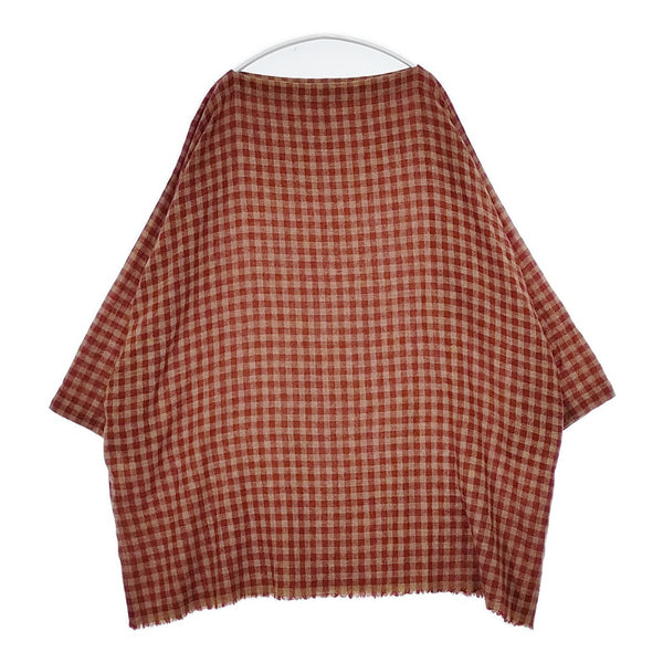 DANIELA GREGIS 11050450125730 ギンガムチェック カシミヤ ワイド イタリア製 チュニック ベージュ パープル レディース ダニエラグレジス【中古】5-1104T△