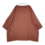 DANIELA GREGIS 11050450125730 ギンガムチェック カシミヤ ワイド イタリア製 チュニック ベージュ パープル レディース ダニエラグレジス【中古】5-1104T△