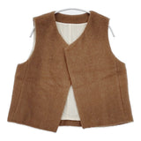 根々 アルパカウール 群言堂 16531402 日本製 ベスト ブラウン レディース 根々【中古】5-1104T△