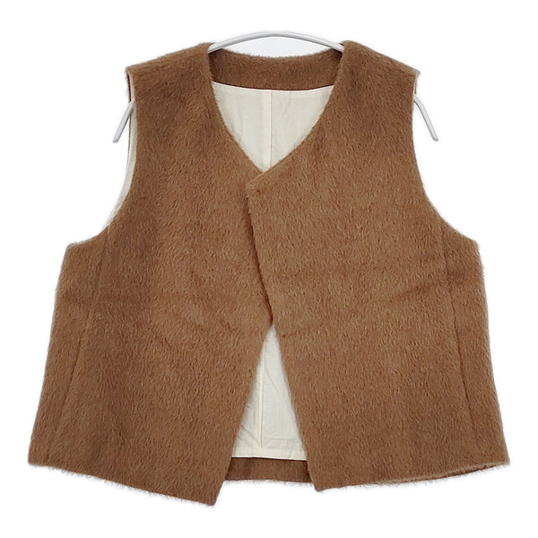 根々 アルパカウール 群言堂 16531402 日本製 ベスト ブラウン レディース 根々【中古】5-1104T△