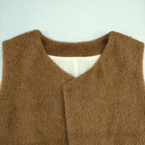 根々 アルパカウール 群言堂 16531402 日本製 ベスト ブラウン レディース 根々【中古】5-1104T△