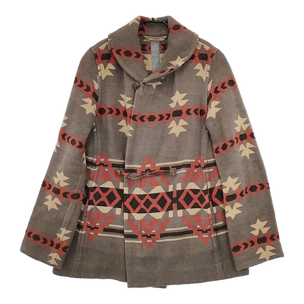 45R/45rpm ネイティブ柄 ショールカラー サイズ2 日本製 コットン ジャケット グレー ベージュ レディース フォーティーファイブアールピーエム【中古】5-1111T△