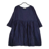 veritecoeur VC-1730 ワンピース 切替ギャザープル チュニック ネイビー レディース ヴェリテクール【中古】5-0403M∞