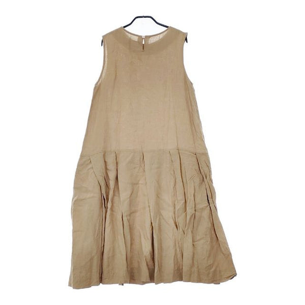 Gauze# リネン ノースリーブ ワンピース ベージュ レディース ガーゼ【中古】5-0417M∞