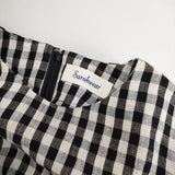 SARAHWEAR ギンガムチェック リネン ワンピース ブラック ホワイト レディース サラウェア【中古】5-0417M∞