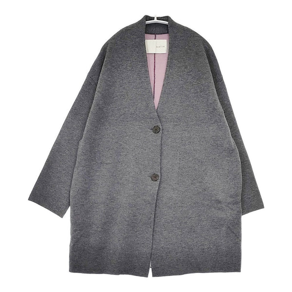qualite ニット コート サイズ38 32450041007 ウール混 カーディガン グレー ピンク レディース カリテ【中古】5-1111T△