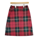 YORKLAND ラップスカート 巻きスカート ギンガムチェック 1230232077 ウール スカート レッド グリーン レディース ヨークランド【中古】5-1111T△