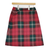 YORKLAND ラップスカート 巻きスカート ギンガムチェック 1230232077 ウール スカート レッド グリーン レディース ヨークランド【中古】5-1111T△