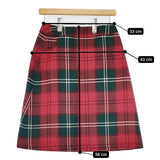 YORKLAND ラップスカート 巻きスカート ギンガムチェック 1230232077 ウール スカート レッド グリーン レディース ヨークランド【中古】5-1111T△