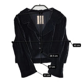 Sybilla ベロア ベルベット ショート丈ジャケット ボレロ 日本製 GBJAQ-71490 サイズL ジャケット ダークグリーン レディース シビラ【中古】5-1111T△