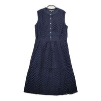 Laura Ashley ノースリーブドレス カットワーク ワンピース ネイビー レディース ローラアシュレイ【中古】5-0517S∞