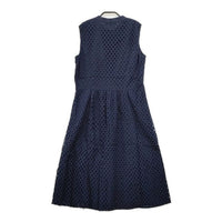 Laura Ashley ノースリーブドレス カットワーク ワンピース ネイビー レディース ローラアシュレイ【中古】5-0517S∞