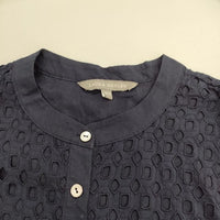Laura Ashley ノースリーブドレス カットワーク ワンピース ネイビー レディース ローラアシュレイ【中古】5-0517S∞