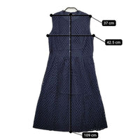 Laura Ashley ノースリーブドレス カットワーク ワンピース ネイビー レディース ローラアシュレイ【中古】5-0517S∞