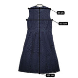 Laura Ashley ノースリーブドレス カットワーク ワンピース ネイビー レディース ローラアシュレイ【中古】5-0517S∞