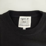 agnes b. ADAM ET ROPE別注 logo knit pullover 8T53LV87 ウール セーター ニット ブラック レディース アニエスベー【中古】5-1111T△