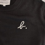 agnes b. ADAM ET ROPE別注 logo knit pullover 8T53LV87 ウール セーター ニット ブラック レディース アニエスベー【中古】5-1111T△