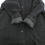 evam eva ノーカラー ウール混 ミドル丈 サイズ2 コート ネイビー レディース エヴァムエヴァ【中古】5-1210A♪