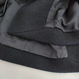 evam eva ノーカラー ウール混 ミドル丈 サイズ2 コート ネイビー レディース エヴァムエヴァ【中古】5-1210A♪