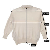 Gauze# コットン カシミヤ タートル セーター ニット アイボリー レディース ガーゼ【中古】5-0417M∞