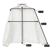 trois フリルリネン ブラウス シャツ オフホワイト レディース トロワ【中古】5-0503M∞