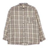 nest Robe 01184-1179 リネン チェック 長袖シャツ ベージュ ブラック レディース ネストローブ【中古】5-0503M∞