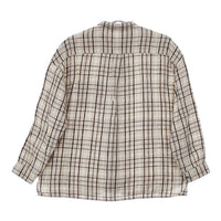 nest Robe 01184-1179 リネン チェック 長袖シャツ ベージュ ブラック レディース ネストローブ【中古】5-0503M∞