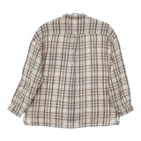 nest Robe 01184-1179 リネン チェック 長袖シャツ ベージュ ブラック レディース ネストローブ【中古】5-0503M∞
