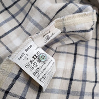 nest Robe 01184-1179 リネン チェック 長袖シャツ ベージュ ブラック レディース ネストローブ【中古】5-0503M∞