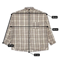 nest Robe 01184-1179 リネン チェック 長袖シャツ ベージュ ブラック レディース ネストローブ【中古】5-0503M∞