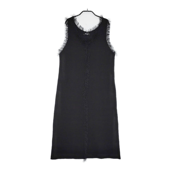 Edition 新品 フリンジニットノースリーブワンピース サイズ34 34024102006 ワンピース 24SS ブラック レディース エディション【中古】5-0608S♪