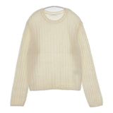 GALERIE VIE 新品 キッドモヘア クルーネックプルオーバー 定価35200円 23-02-34-02314 ウール混 セーター ニット 23AW オフホワイト レディース ギャルリーヴィー【中古】5-1021T△