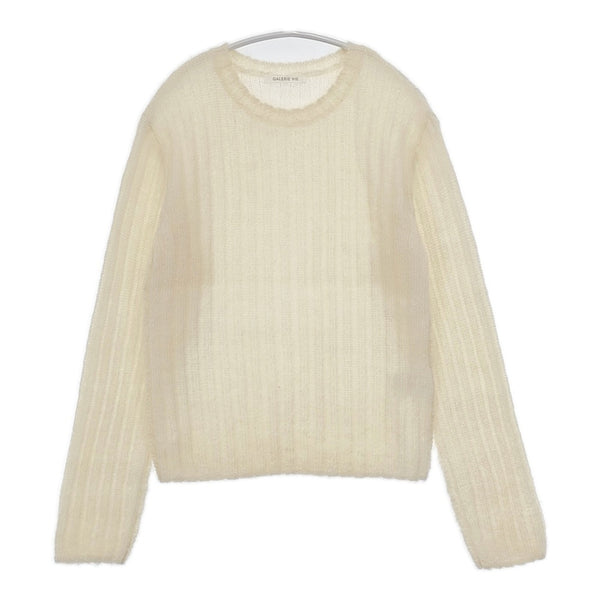 GALERIE VIE 新品 キッドモヘア クルーネックプルオーバー 定価35200円 23-02-34-02314 ウール混 セーター ニット 23AW オフホワイト レディース ギャルリーヴィー【中古】5-1021T△