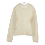 GALERIE VIE 新品 キッドモヘア クルーネックプルオーバー 定価35200円 23-02-34-02314 ウール混 セーター ニット 23AW オフホワイト レディース ギャルリーヴィー【中古】5-1021T△