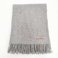 ACNE STUDIOS フリンジウールスカーフ ストール マフラー 大判 オーバーサイズ 定価37400円 CA0102 ストール グレー レディース アクネストゥディオズ【中古】5-0925T◎