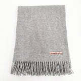 ACNE STUDIOS フリンジウールスカーフ ストール マフラー 大判 オーバーサイズ 定価37400円 CA0102 ストール グレー レディース アクネストゥディオズ【中古】5-0925T◎