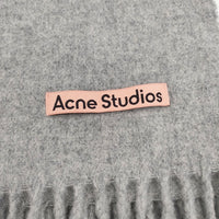 ACNE STUDIOS フリンジウールスカーフ ストール マフラー 大判 オーバーサイズ 定価37400円 CA0102 ストール グレー レディース アクネストゥディオズ【中古】5-0925T◎