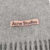 ACNE STUDIOS フリンジウールスカーフ ストール マフラー 大判 オーバーサイズ 定価37400円 CA0102 ストール グレー レディース アクネストゥディオズ【中古】5-0925T◎