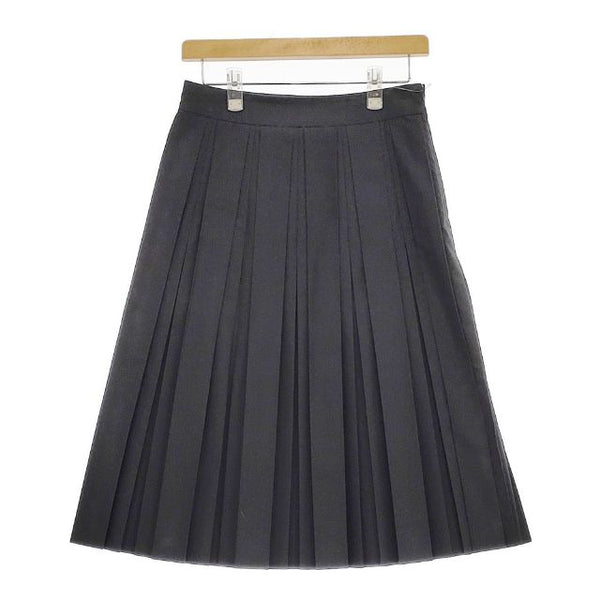 MARGARET HOWELL 578-3132003 COTTON POLYESTER 定価53900円 プリーツ スカート 23SS ブラック レディース マーガレットハウエル【中古】5-0407M∞