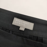 MARGARET HOWELL 578-3132003 COTTON POLYESTER 定価53900円 プリーツ スカート 23SS ブラック レディース マーガレットハウエル【中古】5-0407M∞